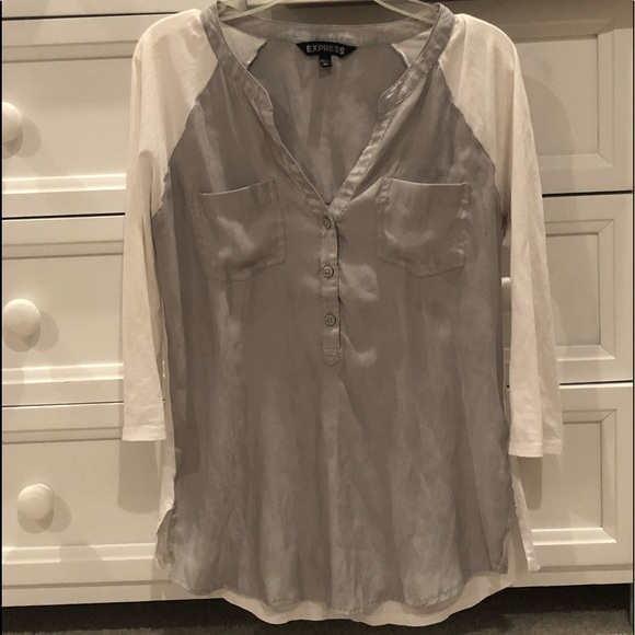 3/4 Length Sleeve, Button up T-Shirt - Picture 2 of 5